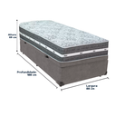 Ver imagem 3 de Cama Box Baú e Colchão Black Graphite Molas Ensacadas Solteiro 88x188x32 Anjos: Cinza