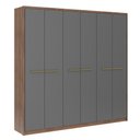 Ver imagem 4 de Guarda Roupa Casal 6 Portas e 3 Gavetas Belmont Carraro Freijo com Cinza Titanio