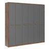 Guarda Roupa Casal 6 Portas e 3 Gavetas Belmont Carraro Freijo com Cinza Titanio - 4