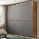 Ver imagem 2 de Guarda Roupa Casal 6 Portas e 3 Gavetas Belmont Carraro Freijo com Cinza Titanio