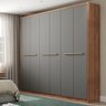 Guarda Roupa Casal 6 Portas e 3 Gavetas Belmont Carraro Freijo com Cinza Titanio - 2