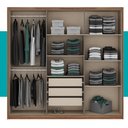 Ver imagem 6 de Guarda Roupa Casal 6 Portas e 3 Gavetas Belmont Carraro Freijo com Cinza Titanio