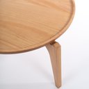 Ver imagem 4 de Mesa de Centro Redonda para Sala com Bandeja Maderia Maciça 53cm x 30cm Mel Escuro Casavee
