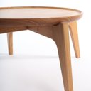Ver imagem 5 de Mesa de Centro Redonda para Sala com Bandeja Maderia Maciça 53cm x 30cm Mel Escuro Casavee