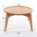 Ver imagem 3 de Mesa de Centro Redonda para Sala com Bandeja Maderia Maciça 53cm x 30cm Mel Escuro Casavee