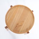 Ver imagem 6 de Mesa de Centro Redonda para Sala com Bandeja Maderia Maciça 53cm x 30cm Mel Escuro Casavee