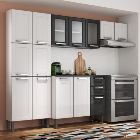 Cozinha Completa em Aço 14 Portas 2 Gav Múltipla Bertolini