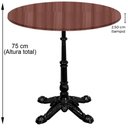 Ver imagem 3 de Base de Mesa Apus em Ferro Preto 75 Cm (alt) Tampo Mdp Redondo Walnut 80 Cm (larg) X 2,50 Cm (alt)