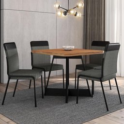 Conjunto Sala de Jantar Seul 4 Cadeiras Carraro - 8