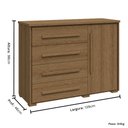 Ver imagem 2 de Cômoda Grande com Sapateira e 4 Gavetas Angra Rimo - Jequitibá