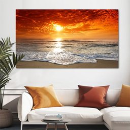 Quadro Decorativo Paisagem por do Sol Praia, Tela em Canvas Ideal para Ambiente de Sala e Quarto - 2