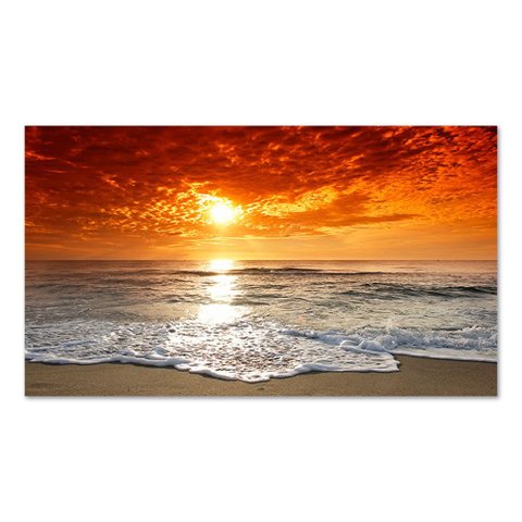 Quadro Decorativo Paisagem por do Sol Praia, Tela em Canvas Ideal para Ambiente de Sala e Quarto