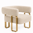 Ver imagem 5 de Kit 02 Poltrona Cadeira Decorativa Sala Clinica Versátil Loy:bouclé Bege