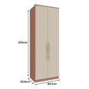 Ver imagem 4 de Guarda Roupas 2 Portas com Colmeia 841mm Setiba Plus Rimo Carvalho/palha