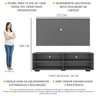 Rack com Painel TV 65" com Pés Jazz Multimóveis MP1028 Grafite/Preto - 3