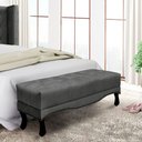 Ver imagem 5 de Recamier Decorativo 140cm Loewe Suede Pés de Madeira Cinza - Gran Belo