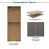 Módulo 70x180 4 Portas 1 Kit Prateleira Frame CabeCasa MadeiraOriginals - 3