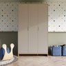 Quarto Bebê 3 Pçs Berço Cômoda Grande e Roupeiro Linha Cubo - Areaia/plátano - 8