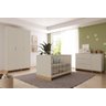 Quarto Bebê 3 Pçs Berço Cômoda Grande e Roupeiro Linha Cubo - Areaia/plátano - 1
