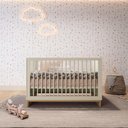 Ver imagem 3 de Quarto Bebê 3 Pçs Berço Cômoda Grande e Roupeiro Linha Cubo - Areaia/plátano