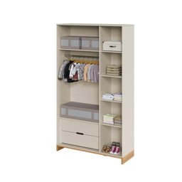 Quarto Bebê 3 Pçs Berço Cômoda Grande e Roupeiro Linha Cubo - Areaia/plátano - 9