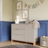 Quarto Bebê 3 Pçs Berço Cômoda Grande e Roupeiro Linha Cubo - Areaia/plátano - 5