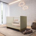 Ver imagem 4 de Quarto Bebê 3 Pçs Berço Cômoda Grande e Roupeiro Linha Cubo - Areaia/plátano