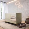 Quarto Bebê 3 Pçs Berço Cômoda Grande e Roupeiro Linha Cubo - Areaia/plátano - 4