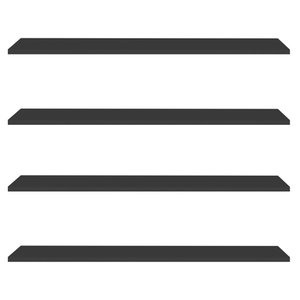 Prateleira Flutuante para Escritório Kit 4 com Suporte Invisível 91cm Yara Preto - Lumil Lumil Móvei