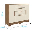 Ver imagem 6 de Guarda Roupa Casal 8 Portas 4 Gavetas Master New com Espelho e Pés e Cômoda Pinhais Jatobá Areia Ace