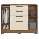 Ver imagem 4 de Guarda Roupa Casal 8 Portas 4 Gavetas Master New com Espelho e Pés e Cômoda Pinhais Jatobá Areia Ace
