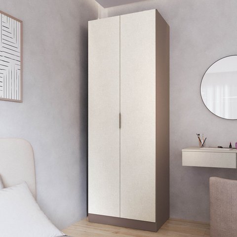 Guarda Roupa Modulado 100% MDF 2 Portas Orion CabeCasa MadeiraOriginals Marrom/Mocha/Linho