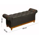 Ver imagem 6 de Recamier Baú Decorativo Atenas 1,50m Premium Sofá para Cama Casal Estilo Estofado Cor Cinza