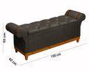 Ver imagem 6 de Recamier Baú Decorativo Atenas 1,50m Premium Sofá para Cama Casal Estilo Estofado Cor Cinza