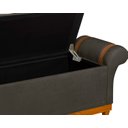 Ver imagem 4 de Recamier Baú Decorativo Atenas 1,50m Premium Sofá para Cama Casal Estilo Estofado Cor Cinza