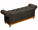 Ver imagem 1 de Recamier Baú Decorativo Atenas 1,50m Premium Sofá para Cama Casal Estilo Estofado Cor Cinza