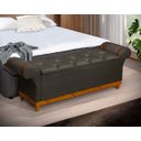 Ver imagem 2 de Recamier Baú Decorativo Atenas 1,50m Premium Sofá para Cama Casal Estilo Estofado Cor Cinza