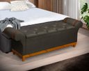 Ver imagem 2 de Recamier Baú Decorativo Atenas 1,50m Premium Sofá para Cama Casal Estilo Estofado Cor Cinza