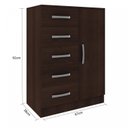 Ver imagem 3 de Cômoda 5 Gavetas 1 Porta 