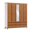 Ver imagem 2 de Guarda Roupa Roupeiro Linha Prata Madeira Maciça e Mdf 2814bfn Off White Freijó Finestra