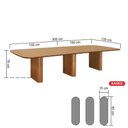Ver imagem 5 de Mesa de Jantar Grand Mesa 12 Lugares Retangular MDF Laminado Amêndoa Decorise