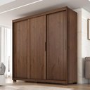 Ver imagem 6 de Guarda Roupa Casal Confort 3 Portas e Cômoda Sapateira Genova Plus 4 Gavetas Jacarandá Fosco-