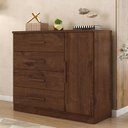 Ver imagem 7 de Guarda Roupa Casal Confort 3 Portas e Cômoda Sapateira Genova Plus 4 Gavetas Jacarandá Fosco-