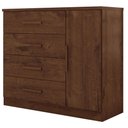 Ver imagem 4 de Guarda Roupa Casal Confort 3 Portas e Cômoda Sapateira Genova Plus 4 Gavetas Jacarandá Fosco-