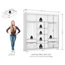 Ver imagem 3 de Guarda Roupa Casal Confort 3 Portas e Cômoda Sapateira Genova Plus 4 Gavetas Jacarandá Fosco-