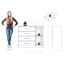 Ver imagem 5 de Guarda Roupa Casal Confort 3 Portas e Cômoda Sapateira Genova Plus 4 Gavetas Jacarandá Fosco-