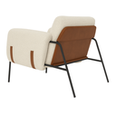 Ver imagem 7 de Kit Poltrona Cadeira Decorativa + Puf Serrana Zahav Estofado:bouclé Off White Courino Sintéttico