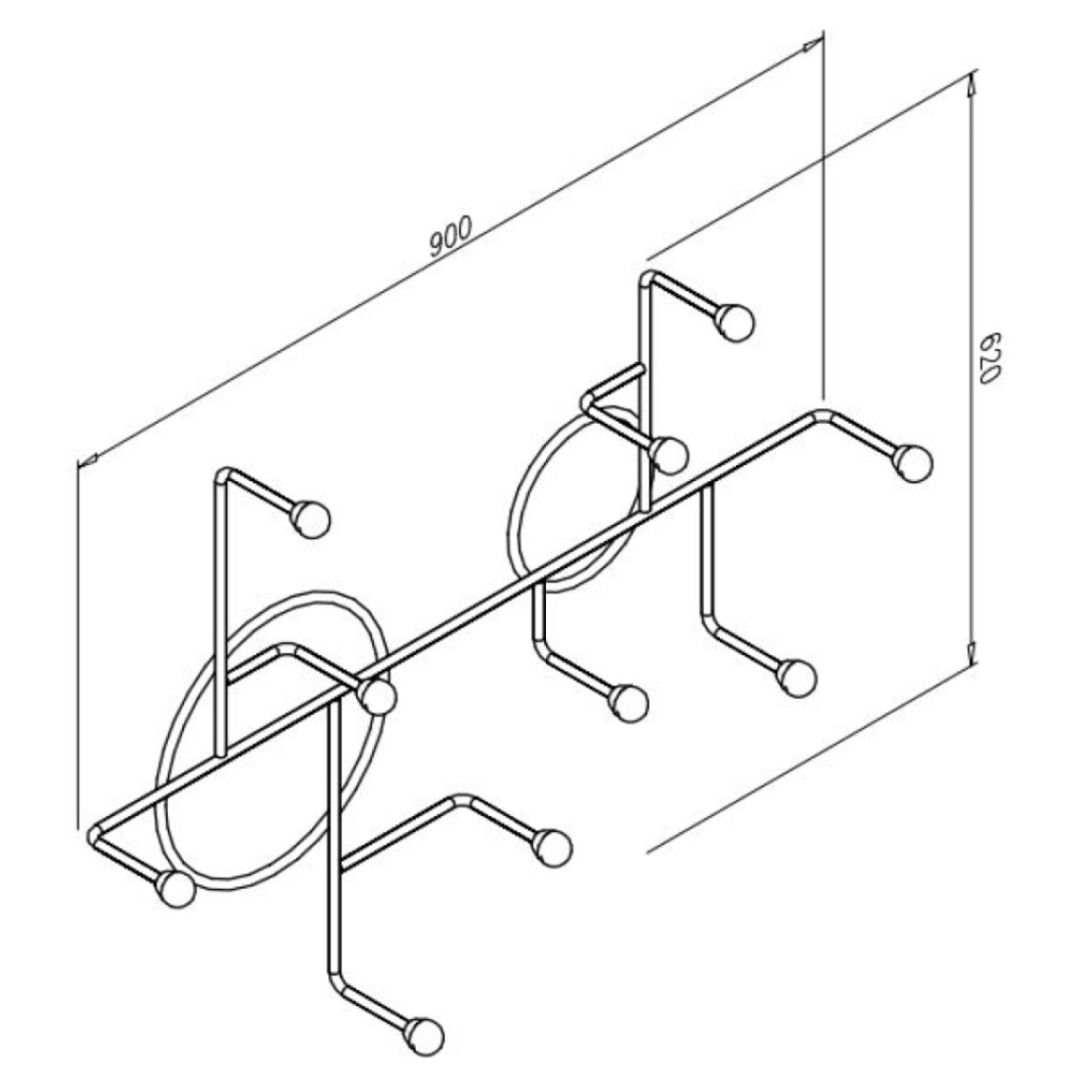 Cabideiro Suspenso 62x90cm Noronha  - 2