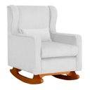 Ver imagem 3 de Poltrona C/ Puff Balanço Amamentação Aurora Suede Branco - Lm Decor