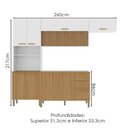 Ver imagem 3 de Cozinha 4 Pecas Urbane 260 Cm Freijo Supremo Cp Ripado Freijo Ktp